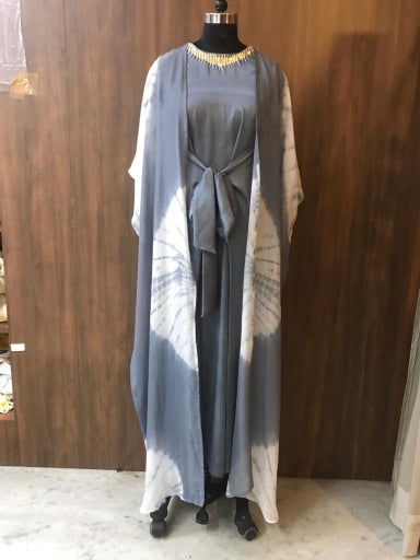 Tie Dye Cape & Front Knot Gown