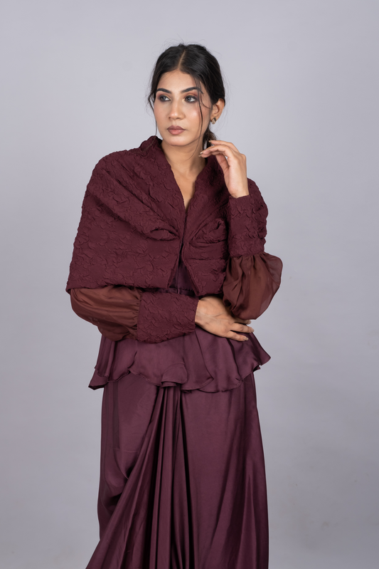 Draped tunic & skirt Set