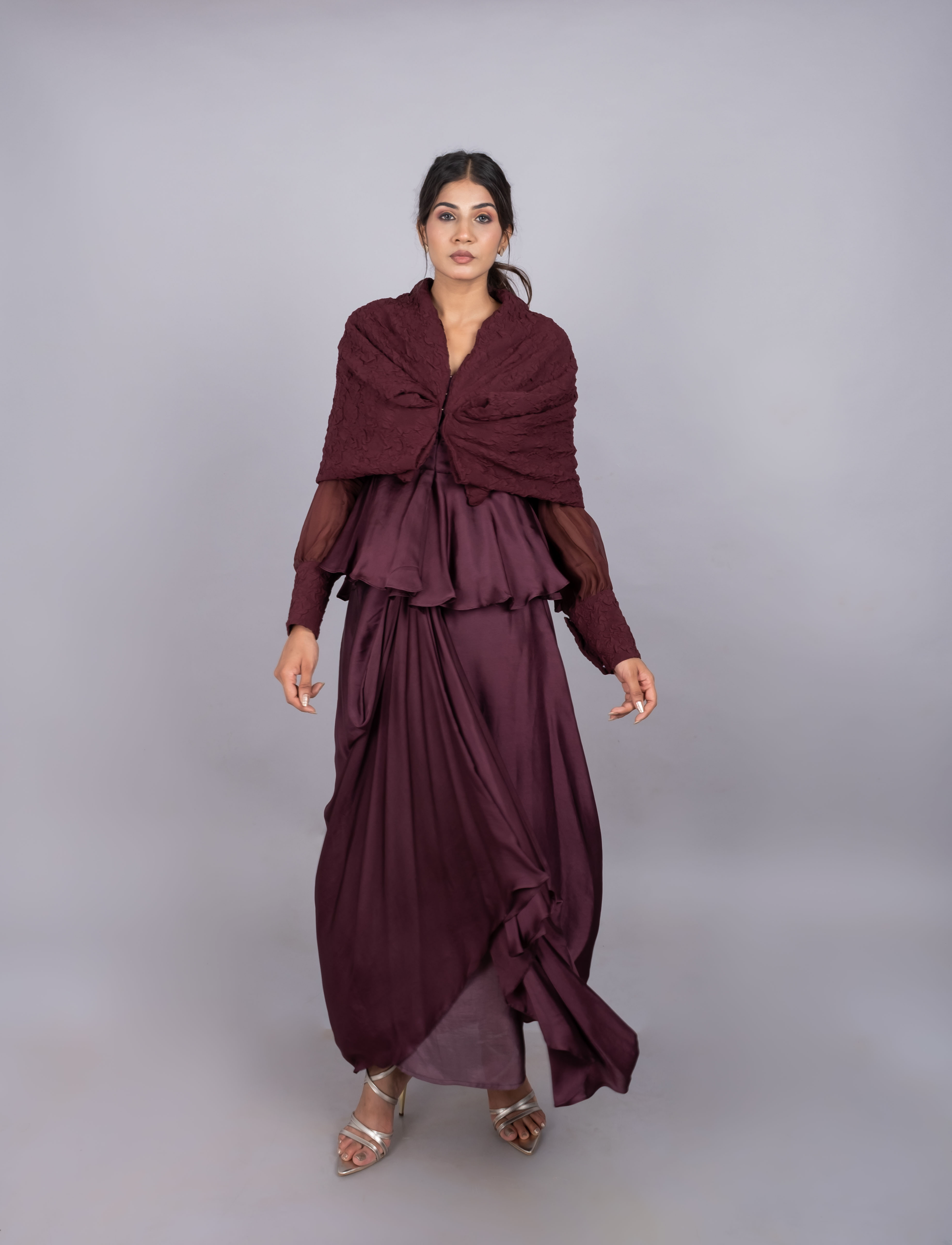 Draped tunic & skirt Set