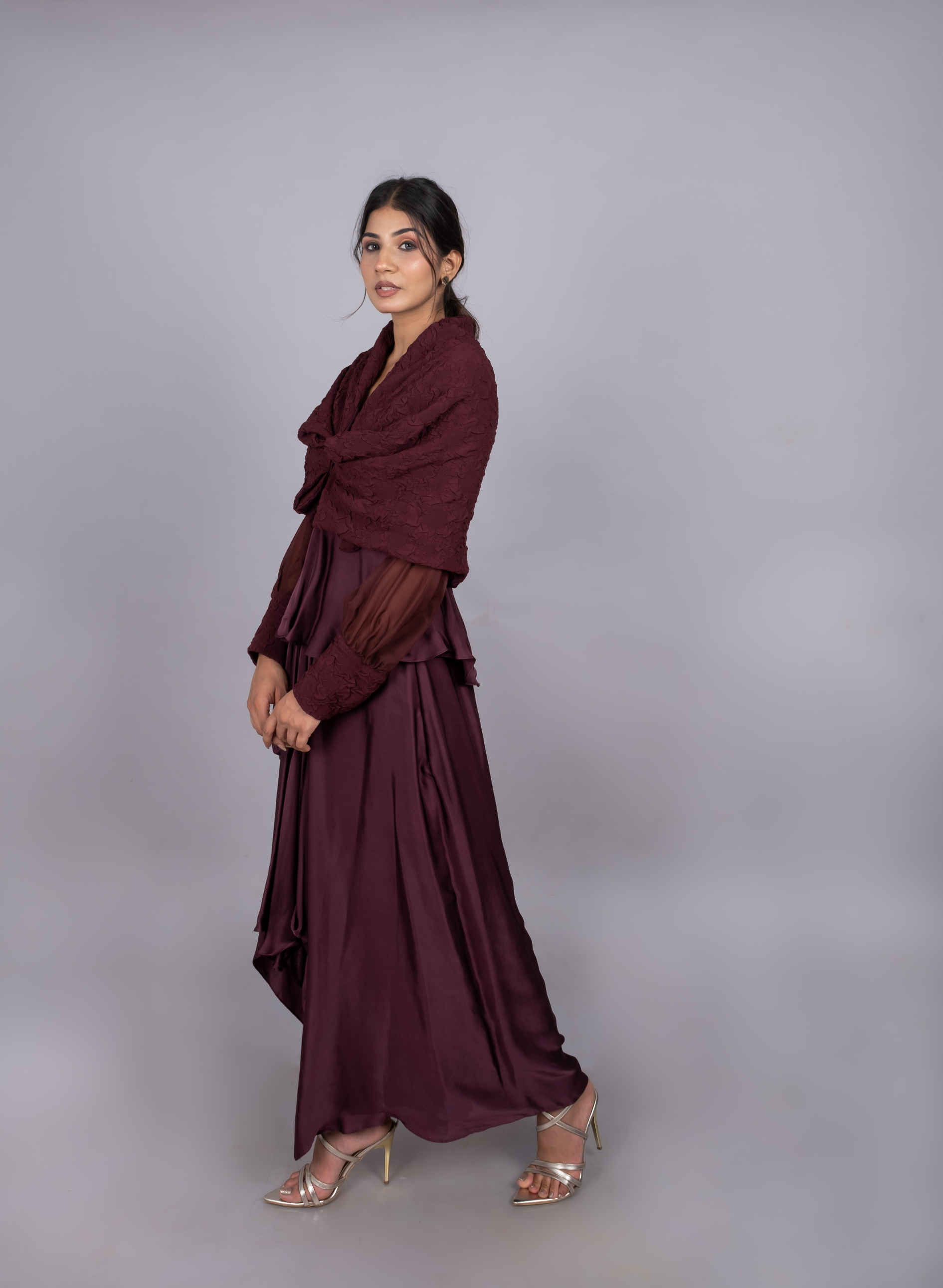 Draped tunic & skirt Set