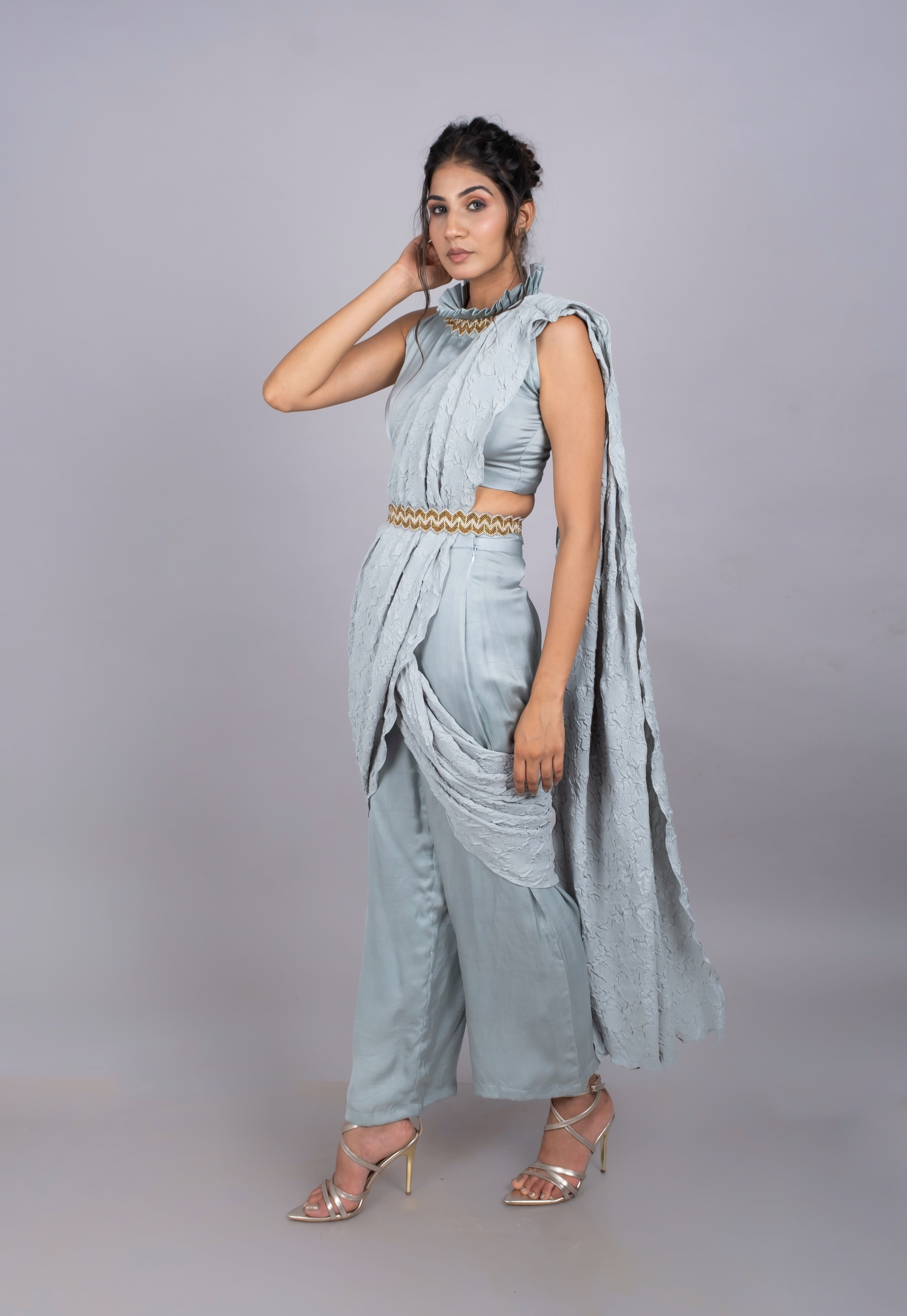 Crushed Pant Saree