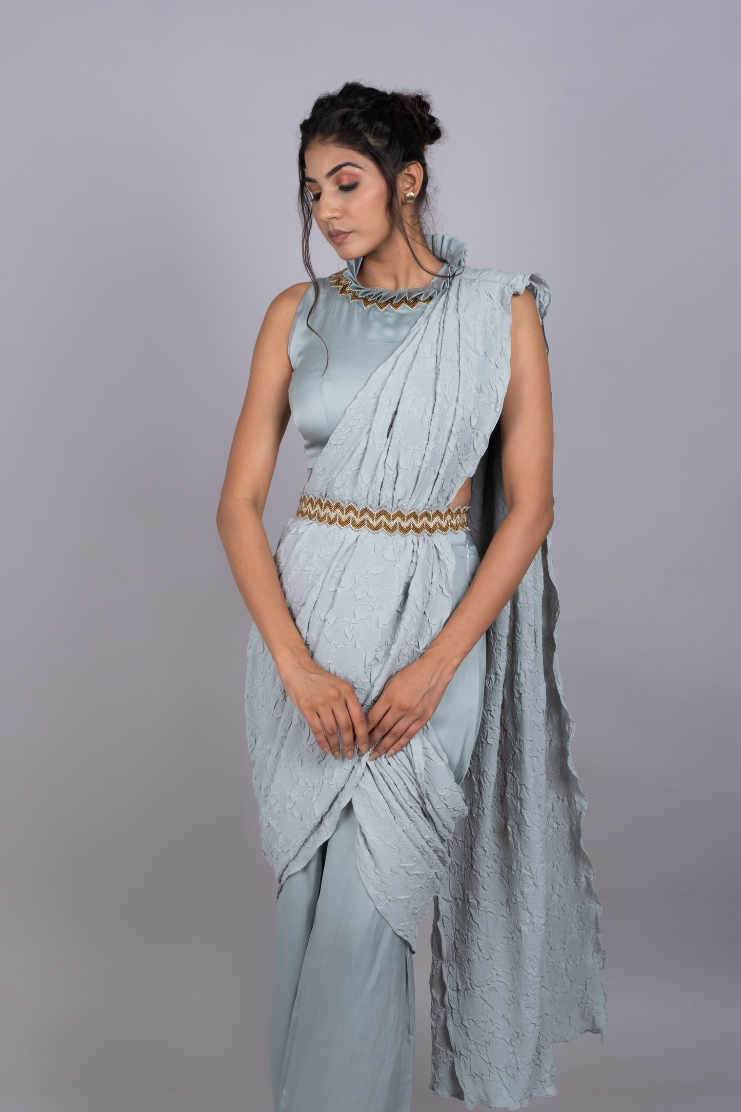 Crushed Pant Saree
