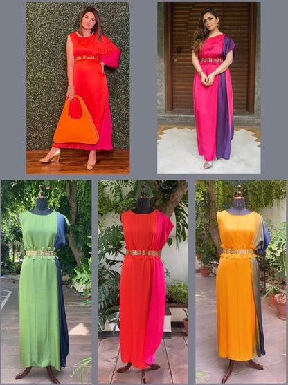 Tangerine and Fuchsia gown