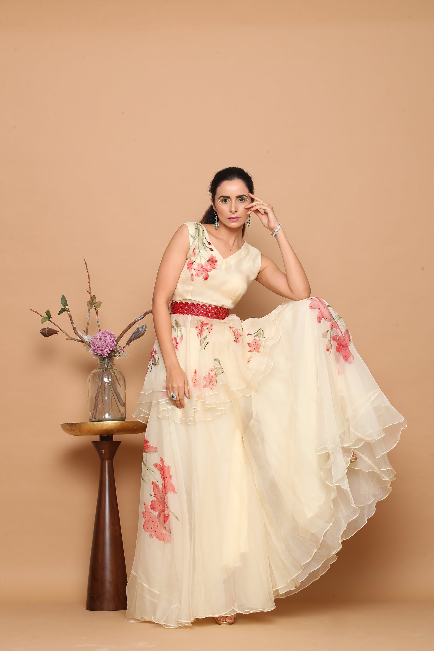 Hand-painted Indo Western Set