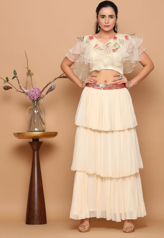Hand-painted Skirt set