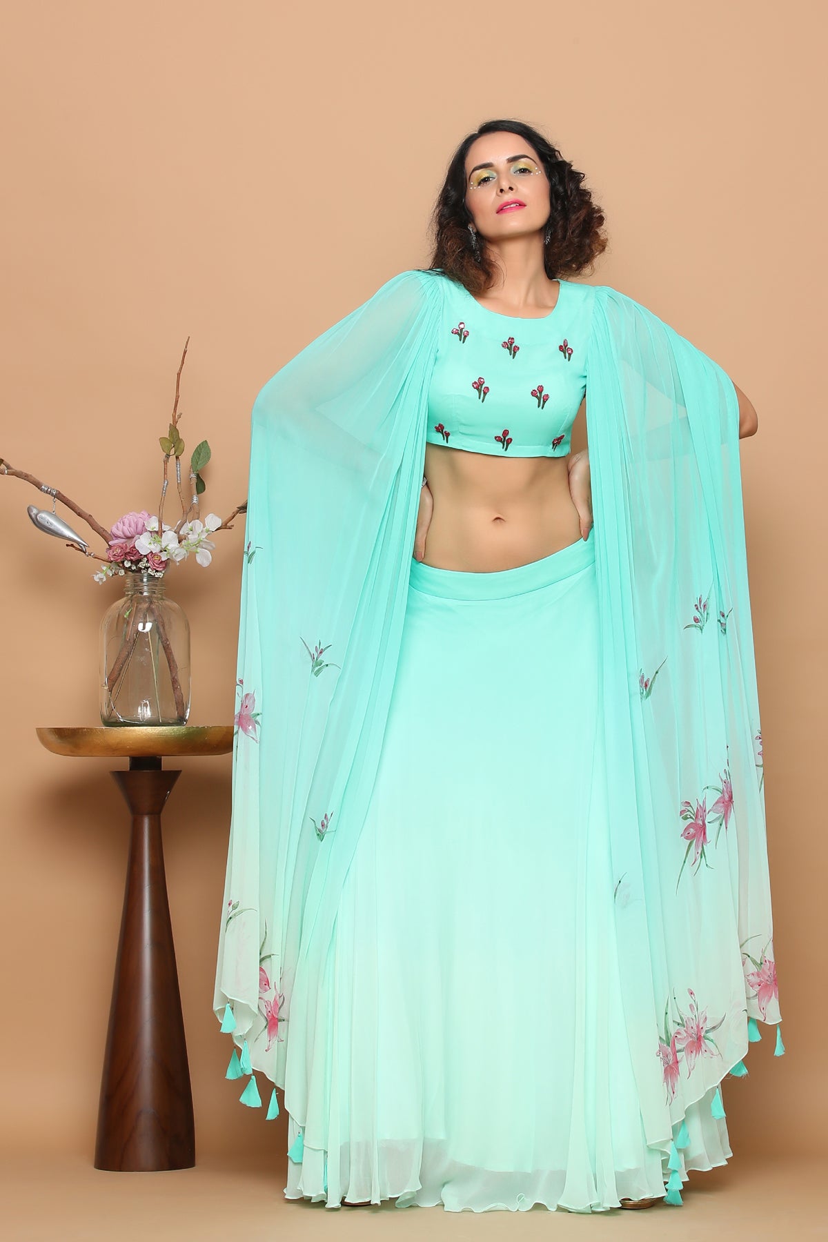 Mint Green IndoWestern Set