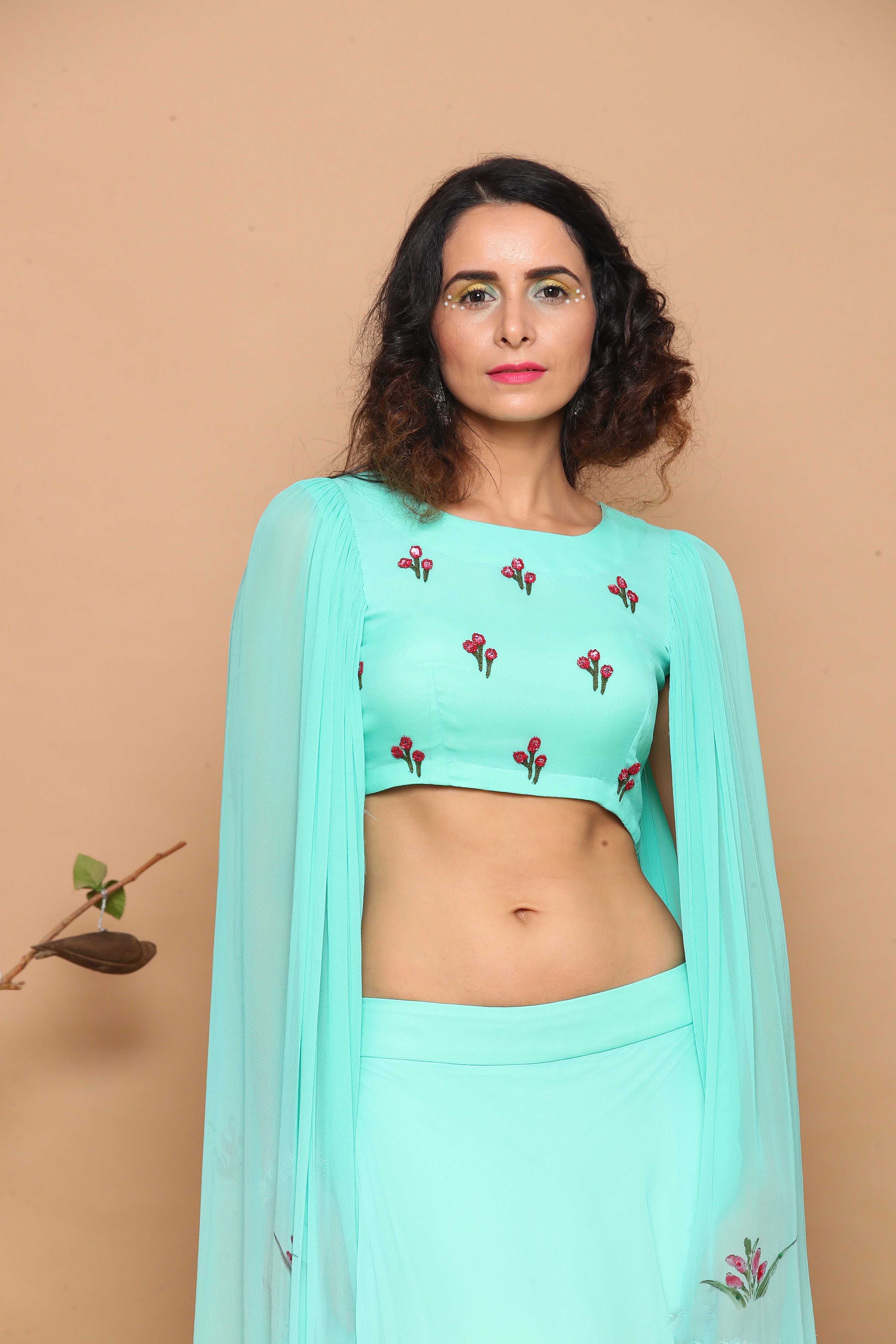 Mint Green IndoWestern Set