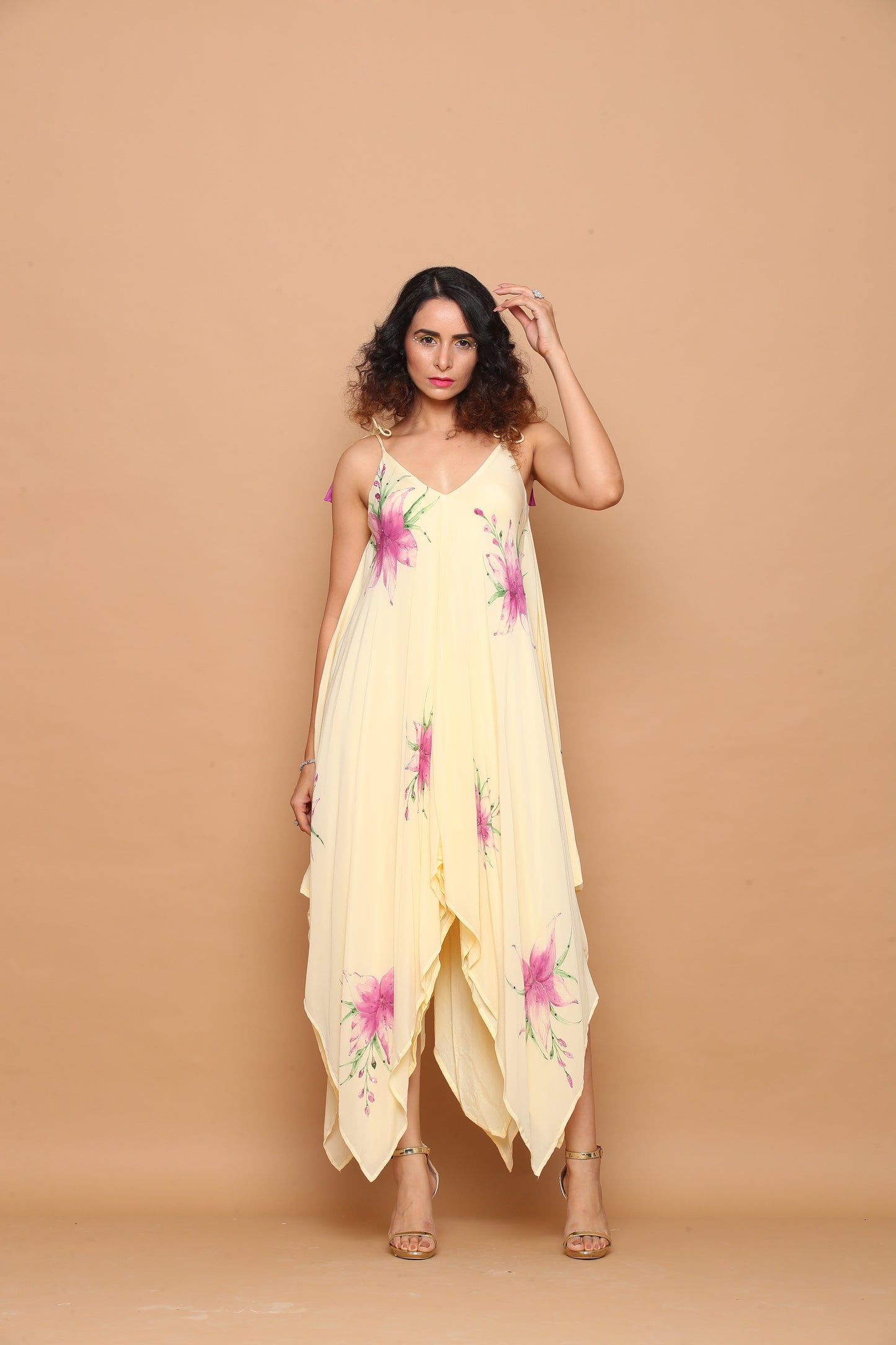 Hand-painted Tie-up Dress