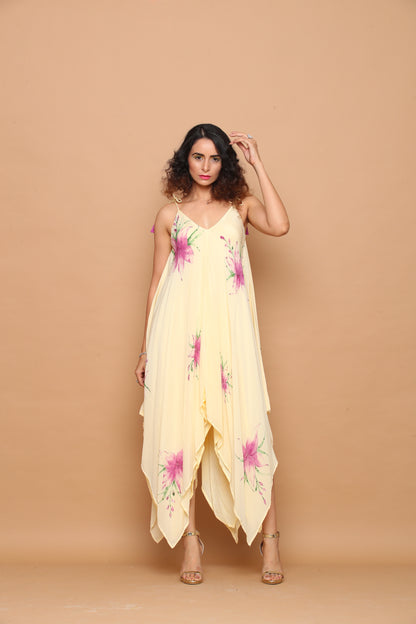 Hand-painted Tie-up Dress