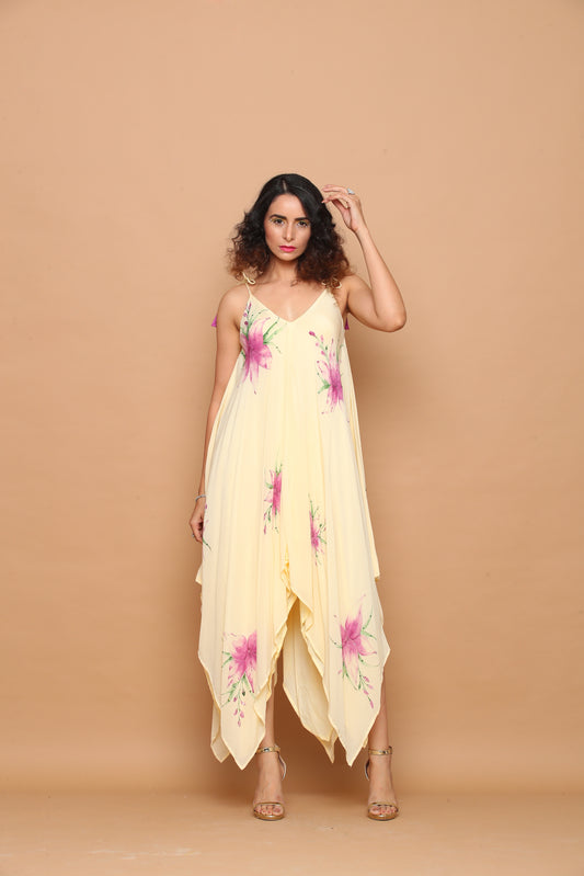 Hand-painted Tie-up Dress