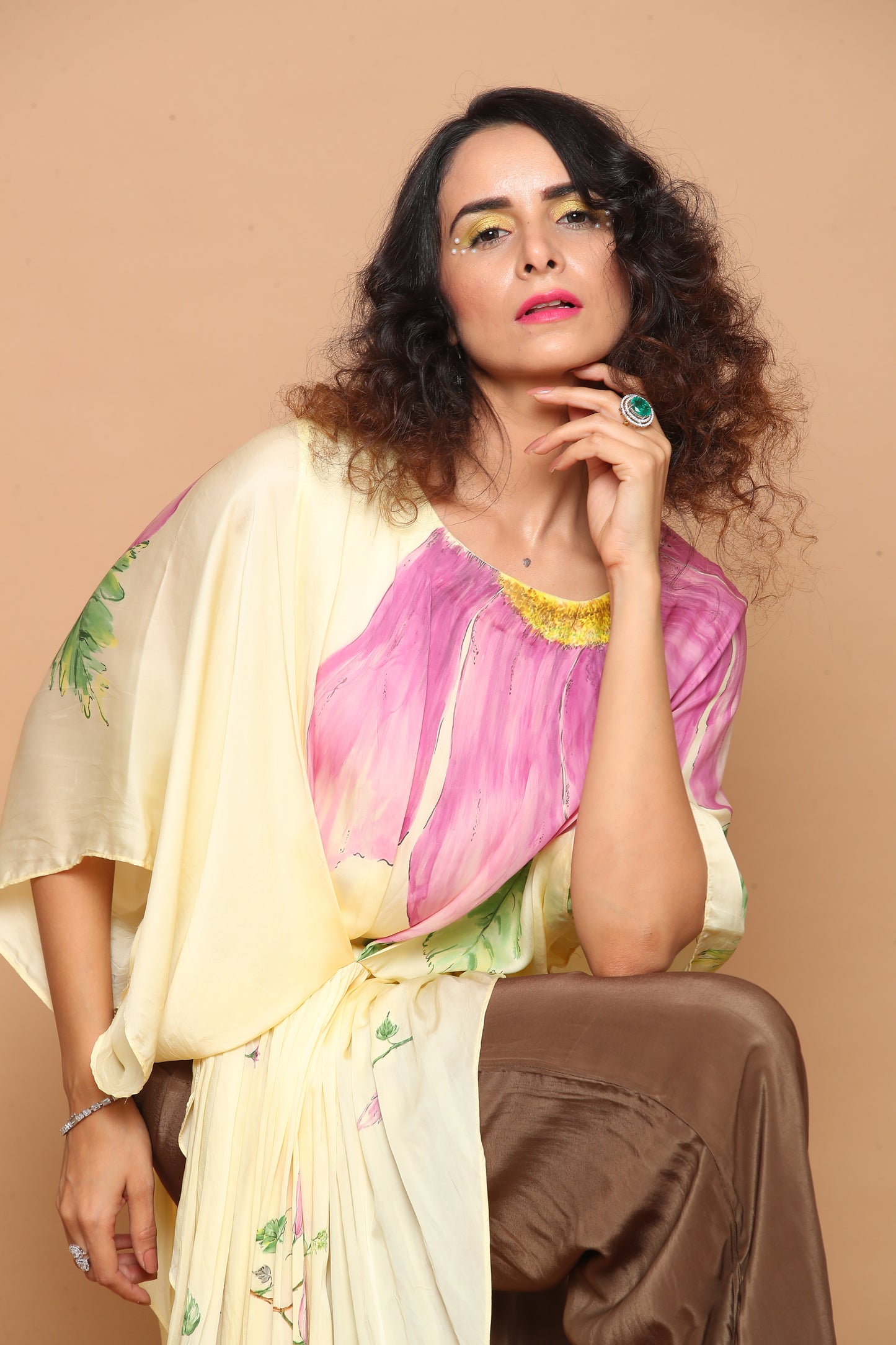 Hand-painted Draped Co-ord Set