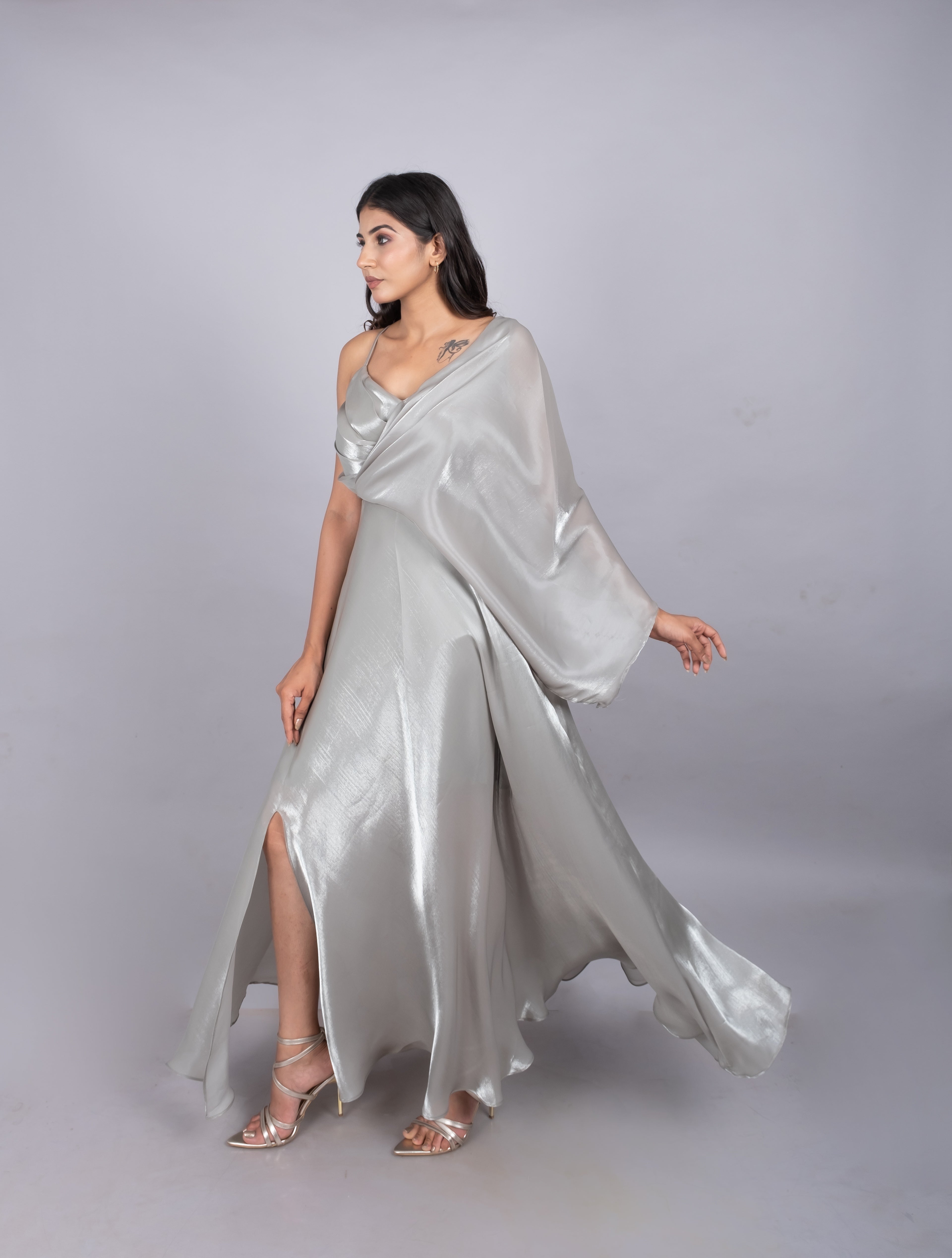 Organza drape gown