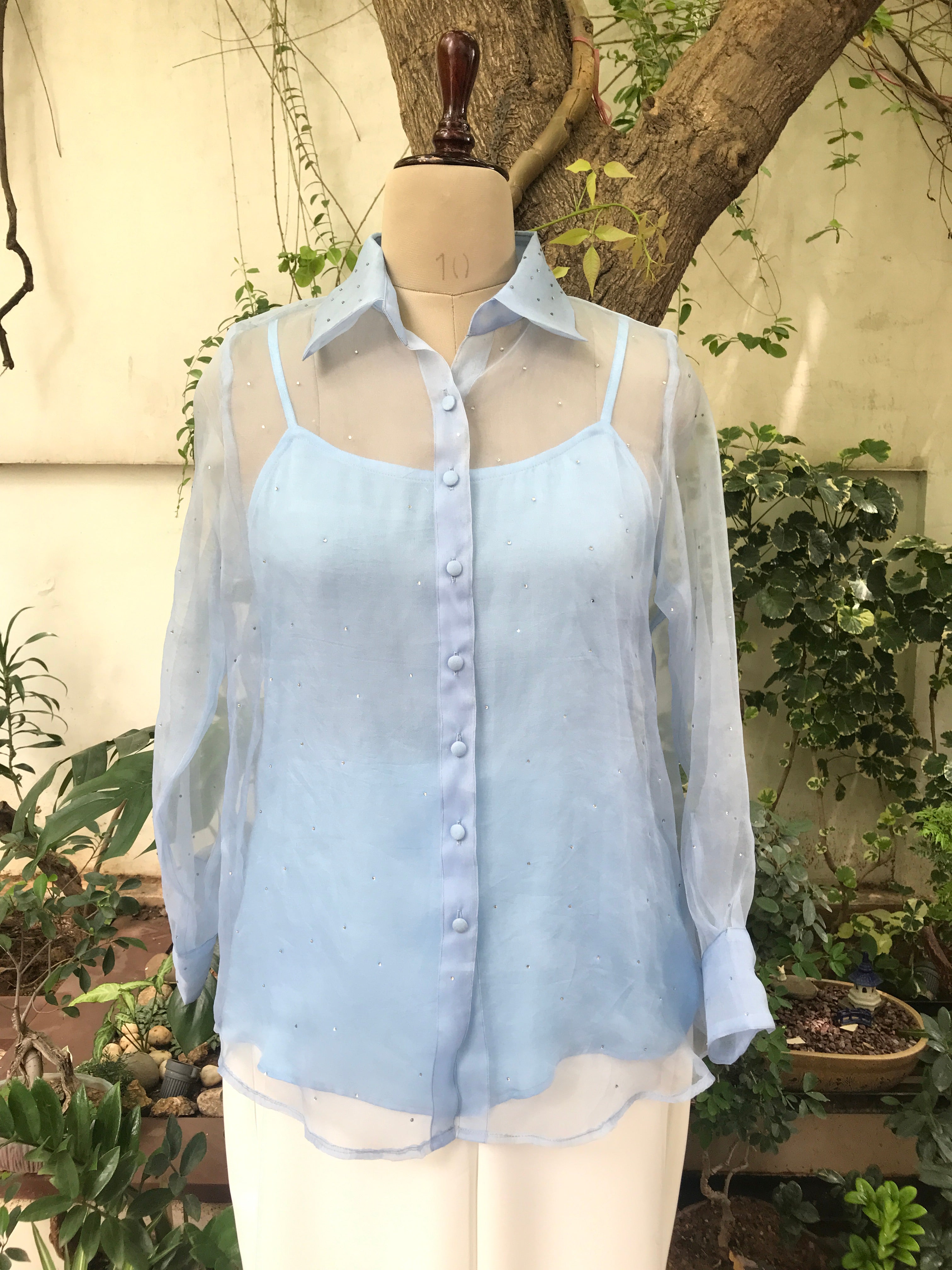 Embellished Organza Shirt