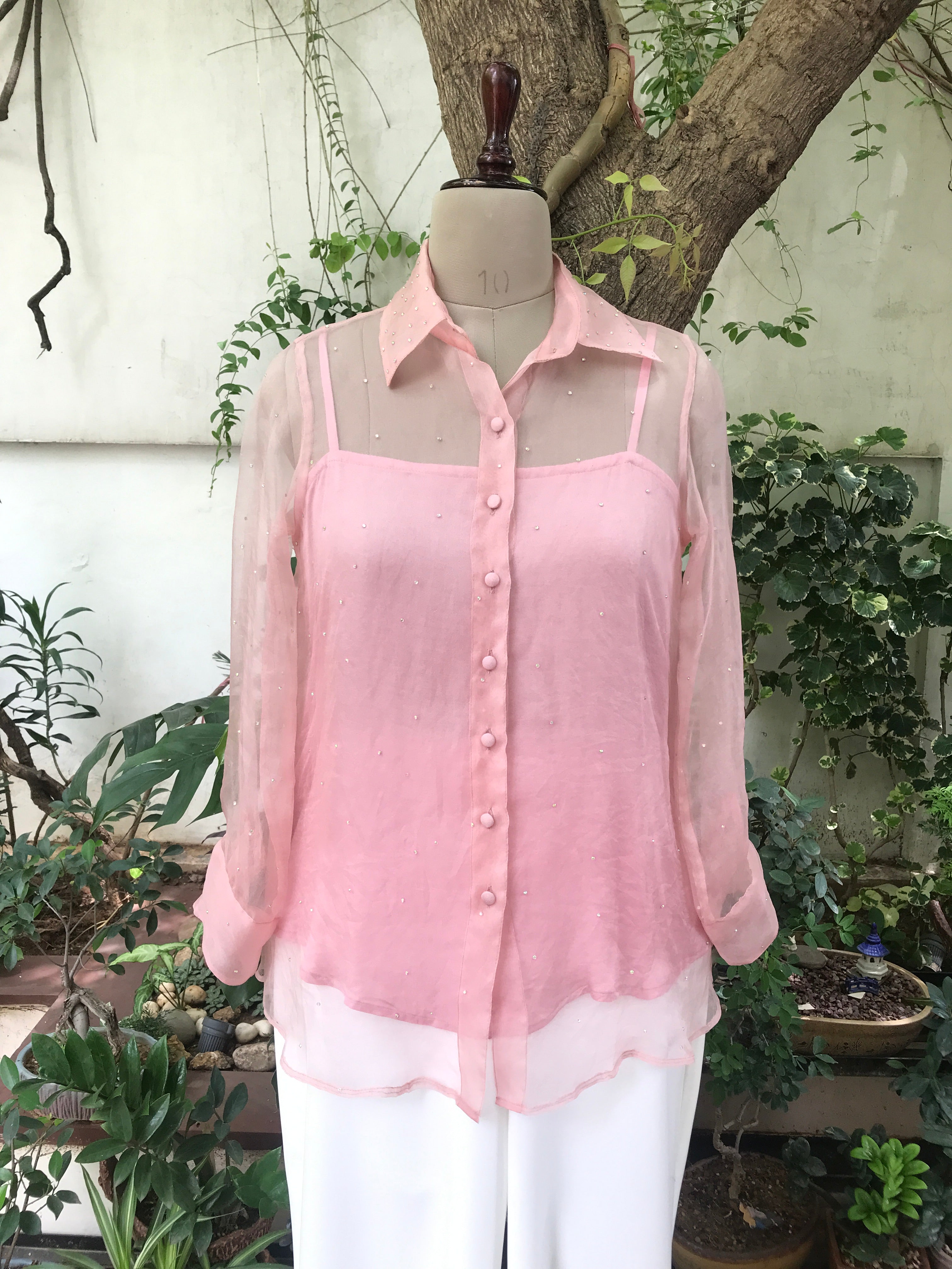 Embellished Organza Shirt