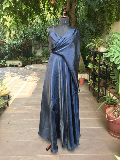 Organza drape gown