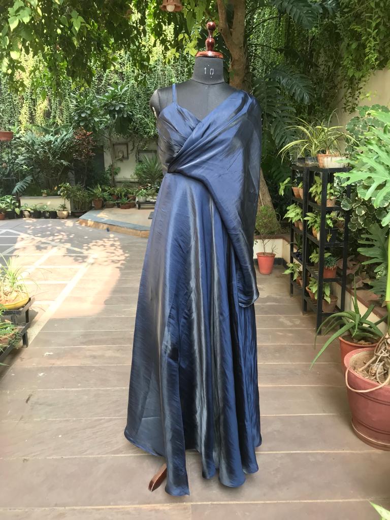 Organza drape gown