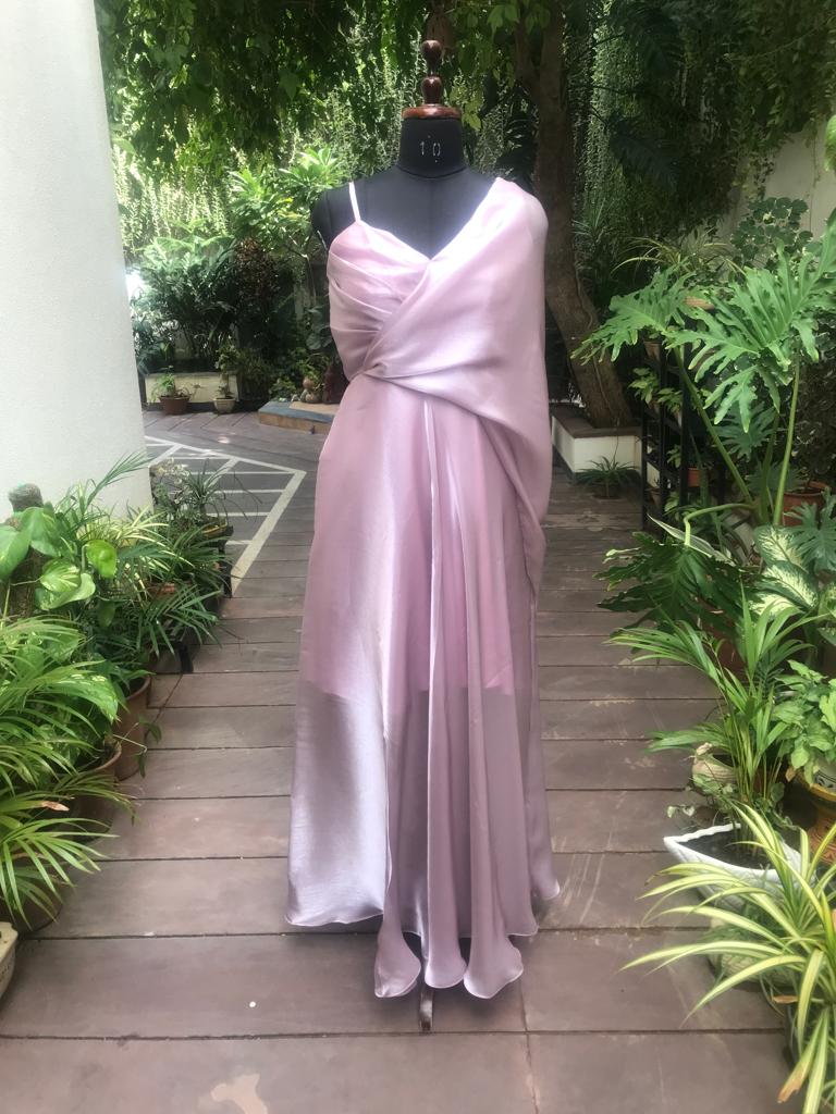 Organza drape gown